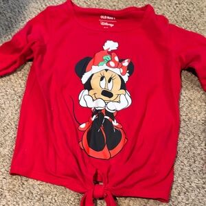 Disney Minnie Mouse Christmas Tie-Front Red T-Shirt
